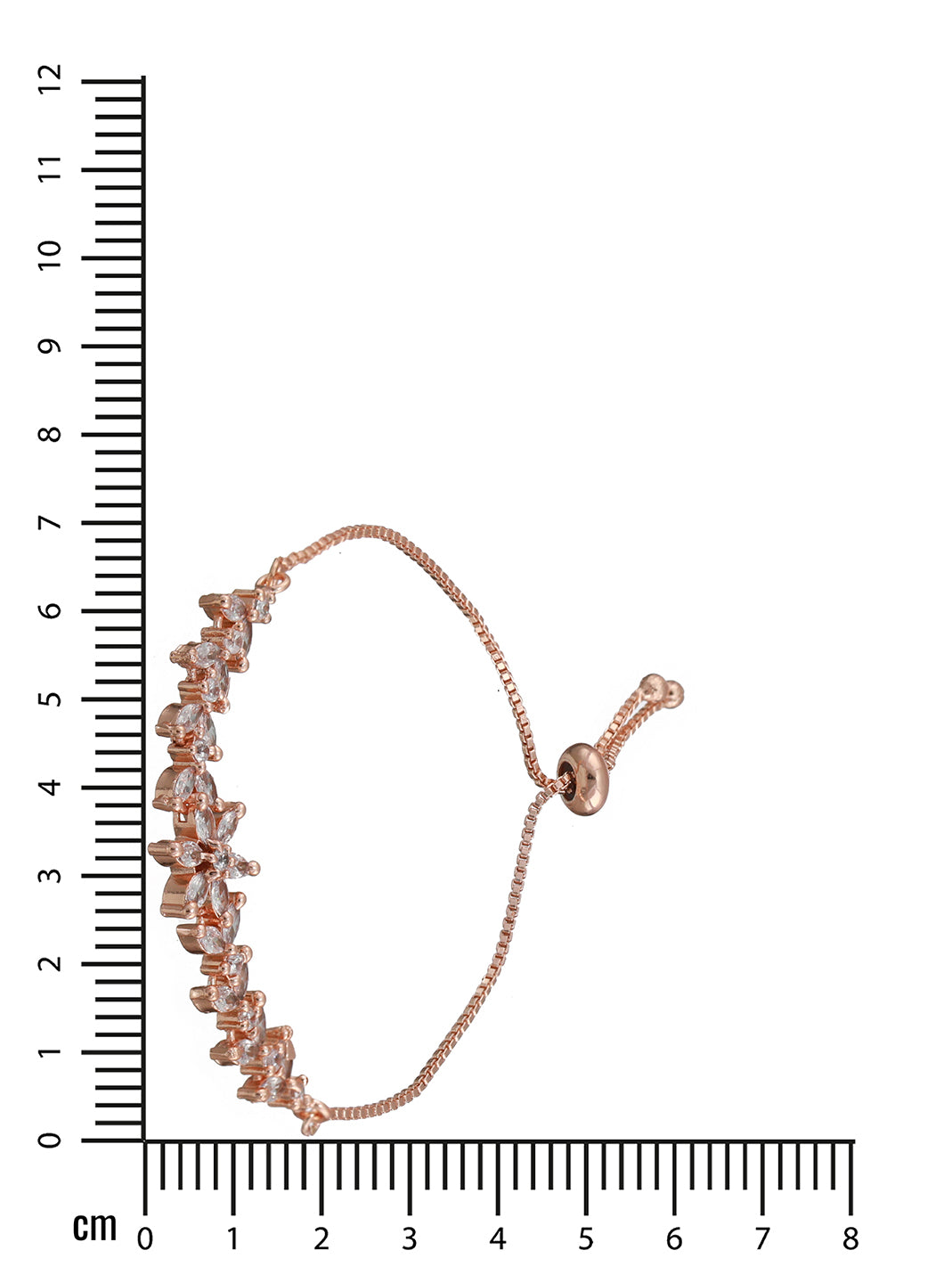 Rose-Gold Plated American Diamond Studded Handcrafted Adjustable Bracelet - Jazzandsizzle