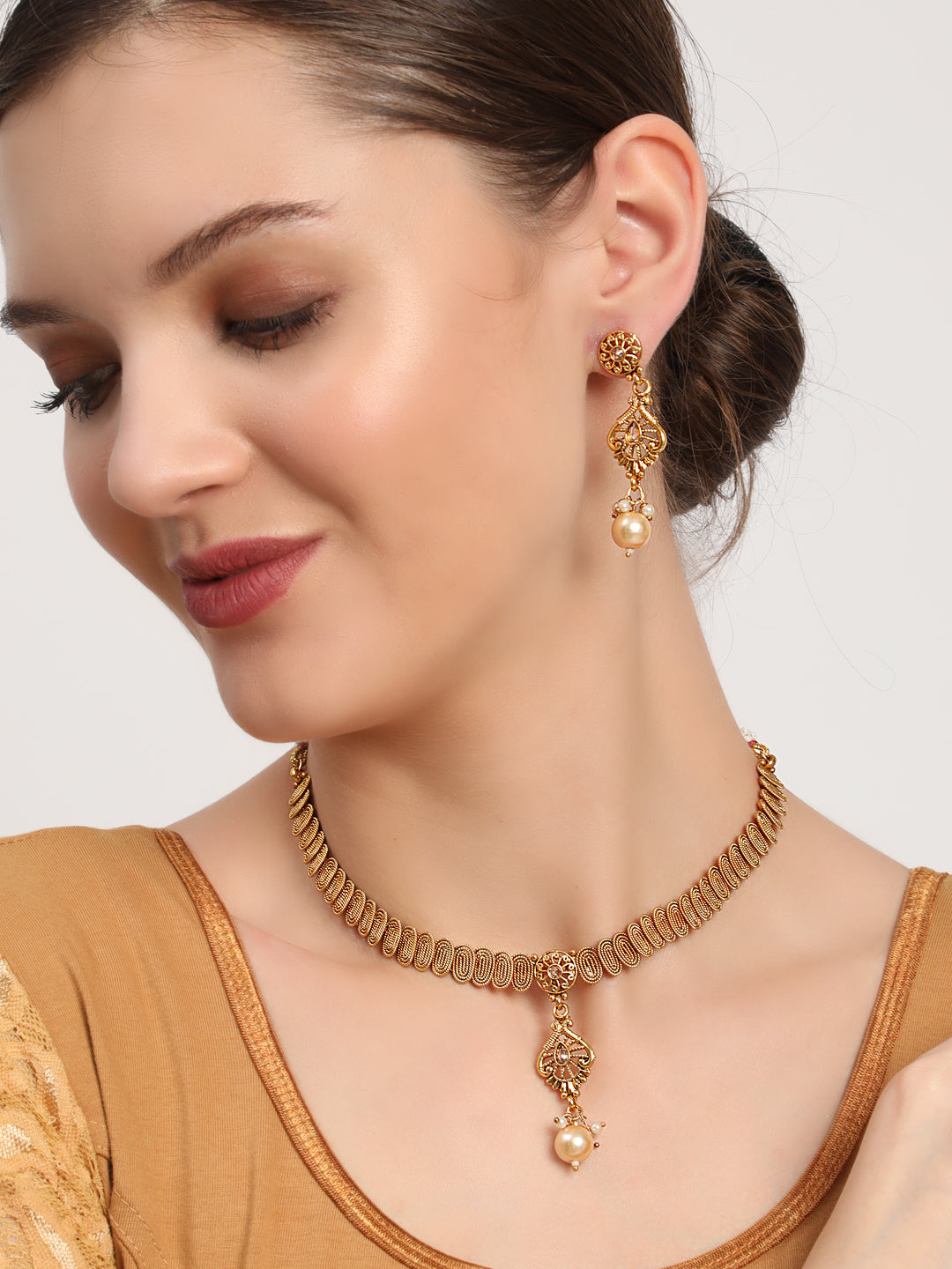 Gold-Plated Handcrafted Traditional Jewellery Set - Jazzandsizzle