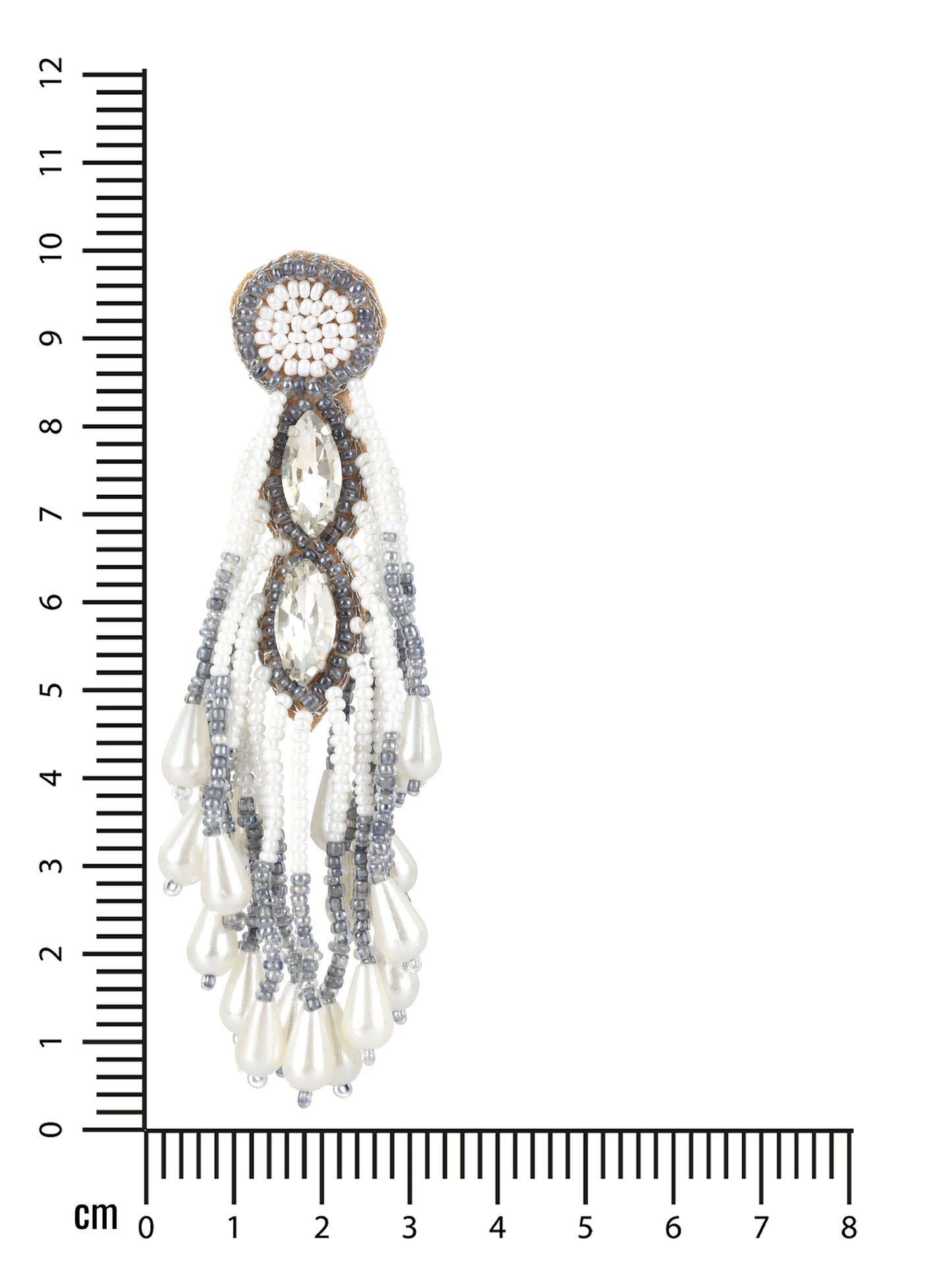 Grey & White Beaded Drop Earrings - Jazzandsizzle