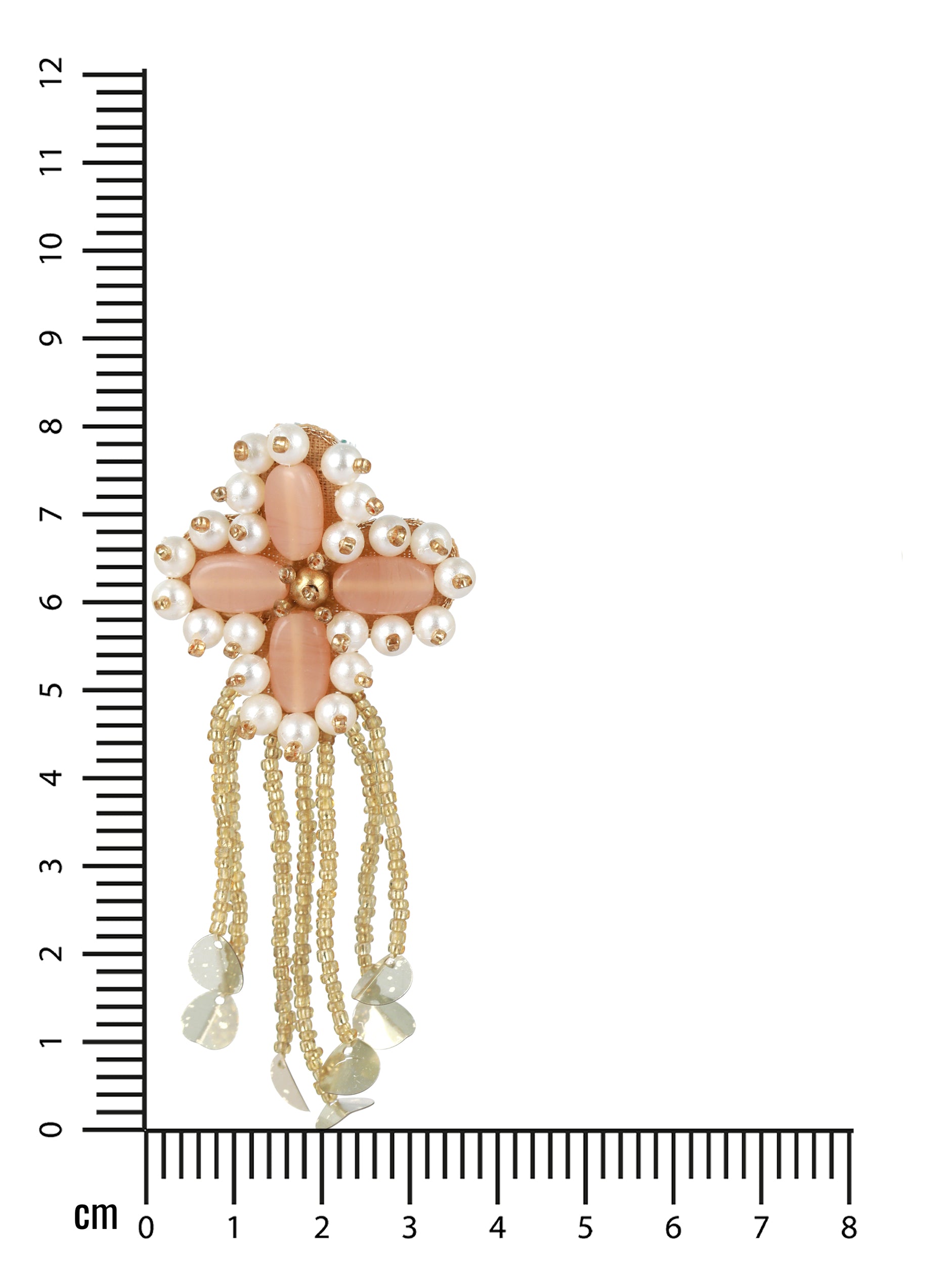 Peach & Gold Beaded Drop Earrings - Jazzandsizzle