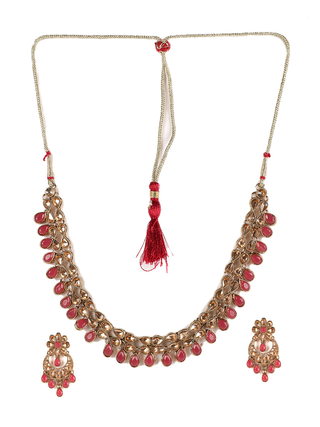 Pink Kundan Gold Plated Jewellery Set - Jazzandsizzle