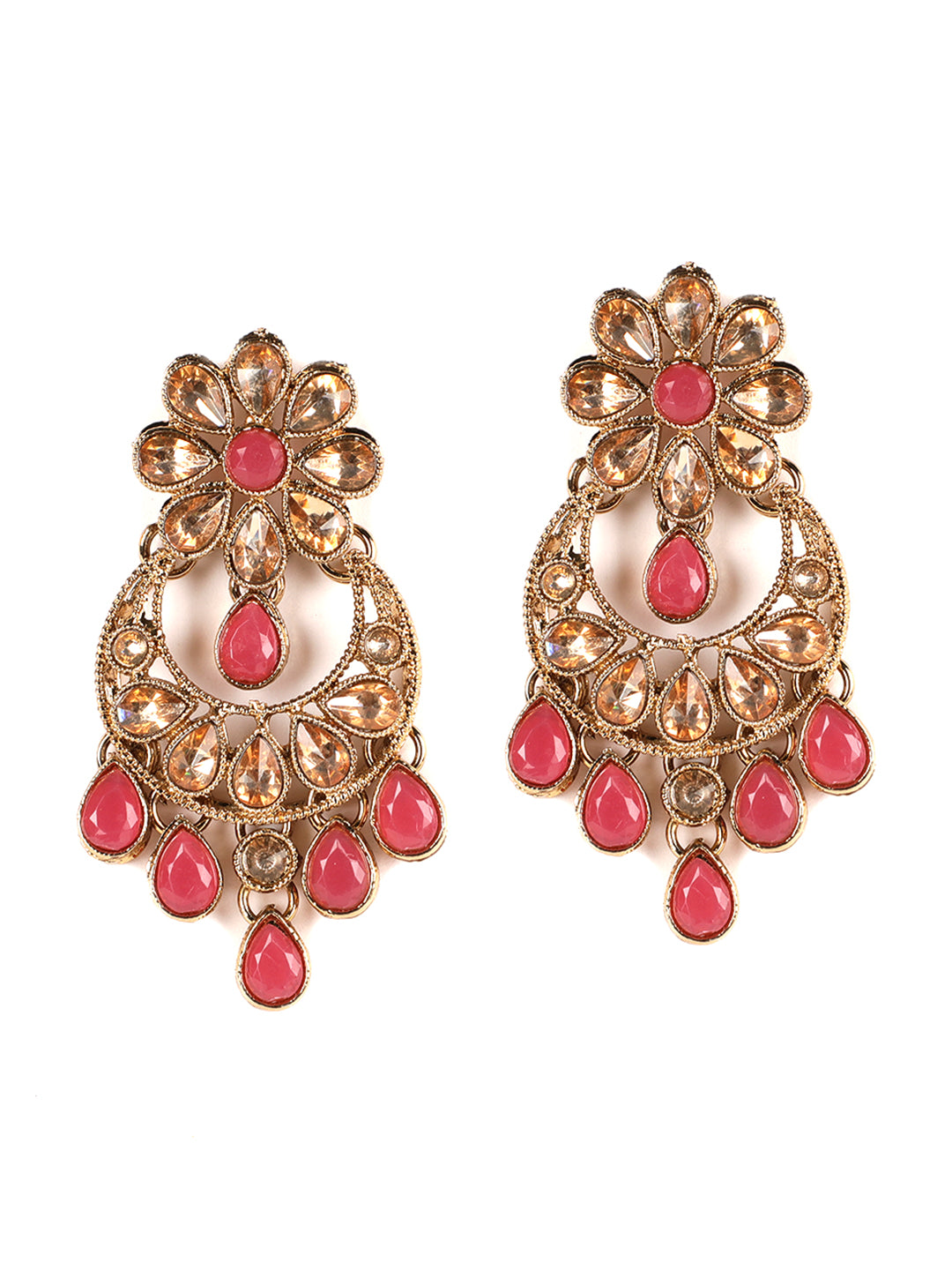 Pink Kundan Gold Plated Jewellery Set - Jazzandsizzle