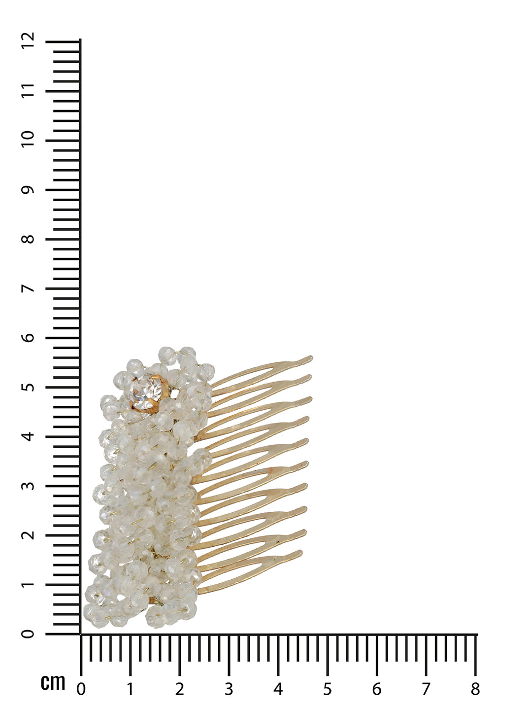 Women Gold Plated & White Embellished Comb Pin