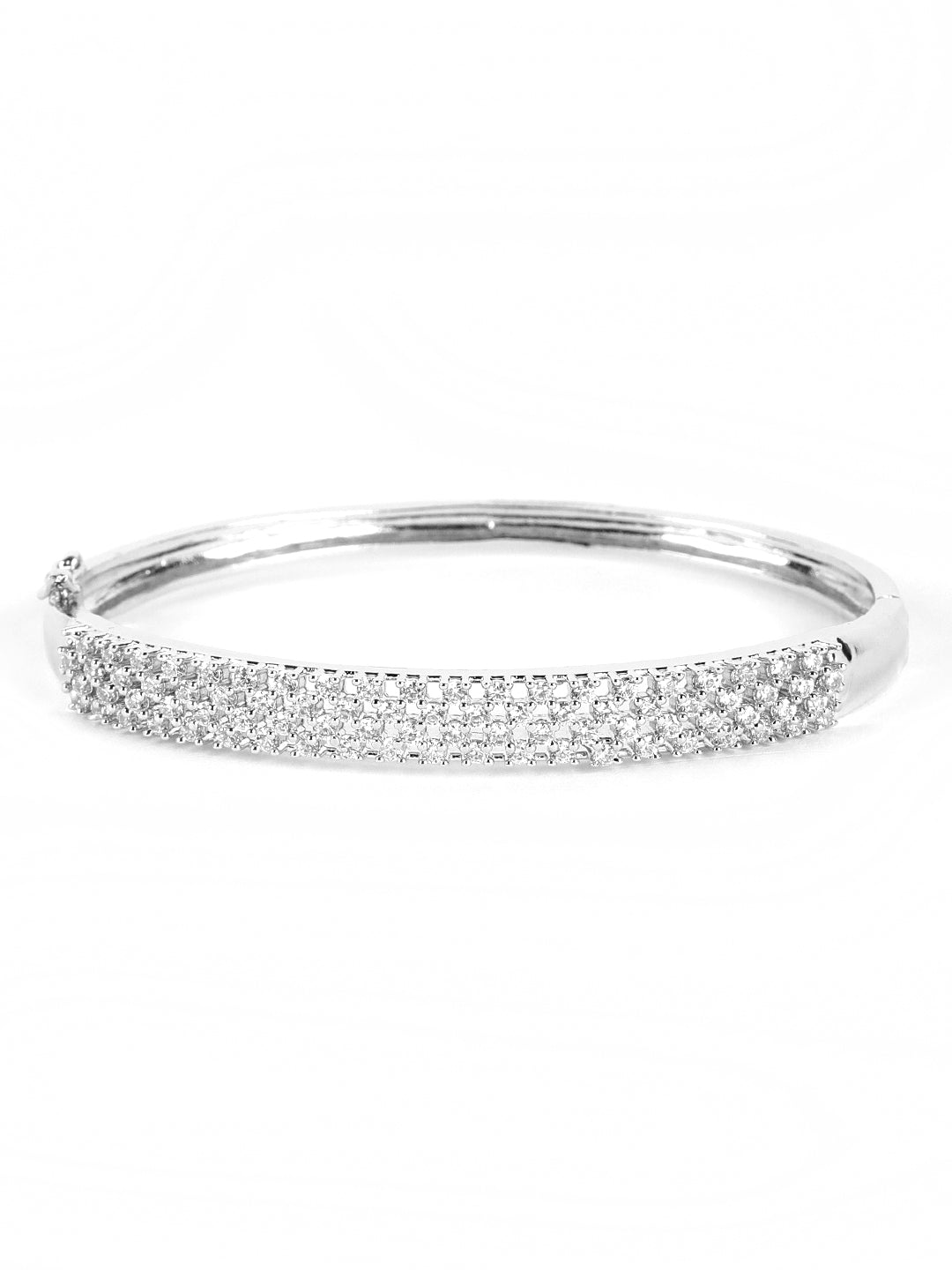 Silver Plated American Diamond Studded Bracelet - Jazzandsizzle