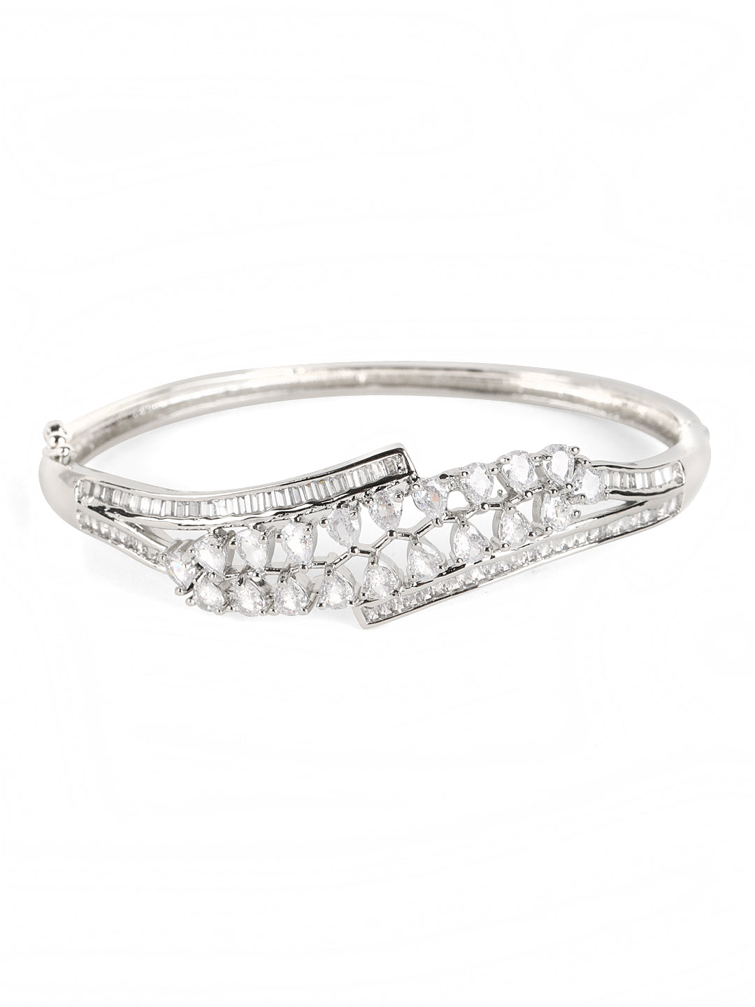 Silver-Plated American Diamond Studded style Bracelet - Jazzandsizzle