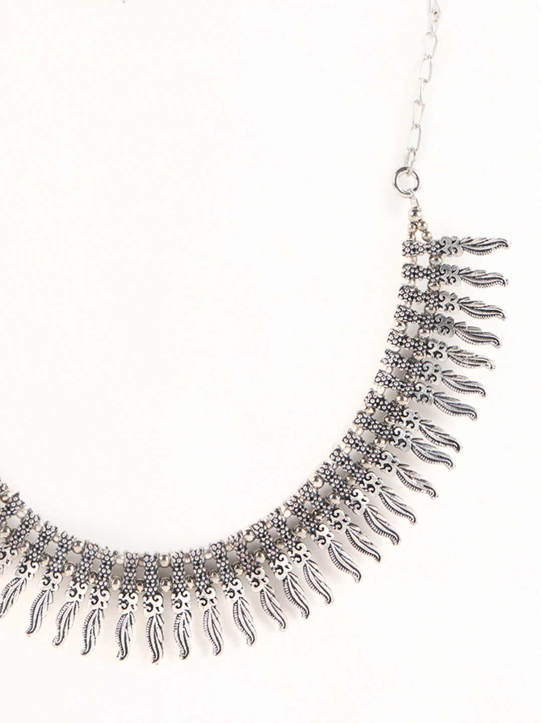 German Silver Silver-Plated Oxidised Necklace - Jazzandsizzle