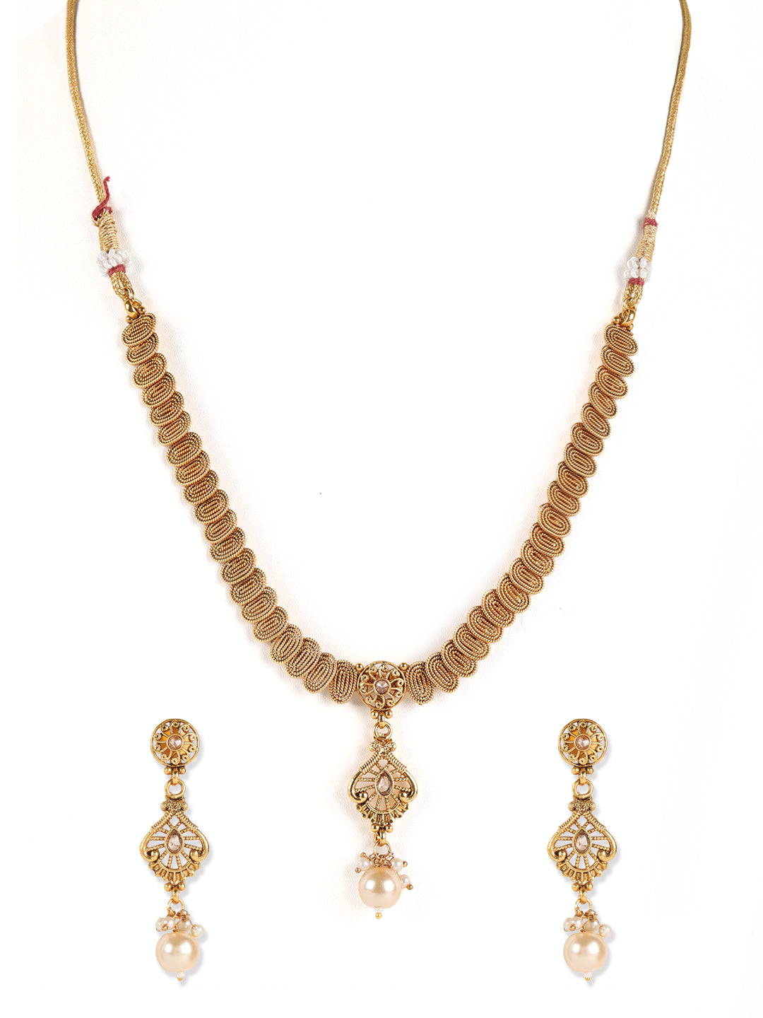 Gold-Plated Handcrafted Traditional Jewellery Set - Jazzandsizzle