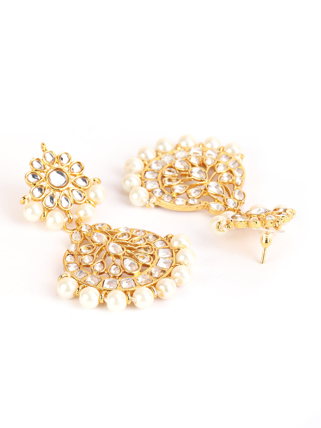 Gold-Toned Kundan & Pearl Jewellery Set - Jazzandsizzle