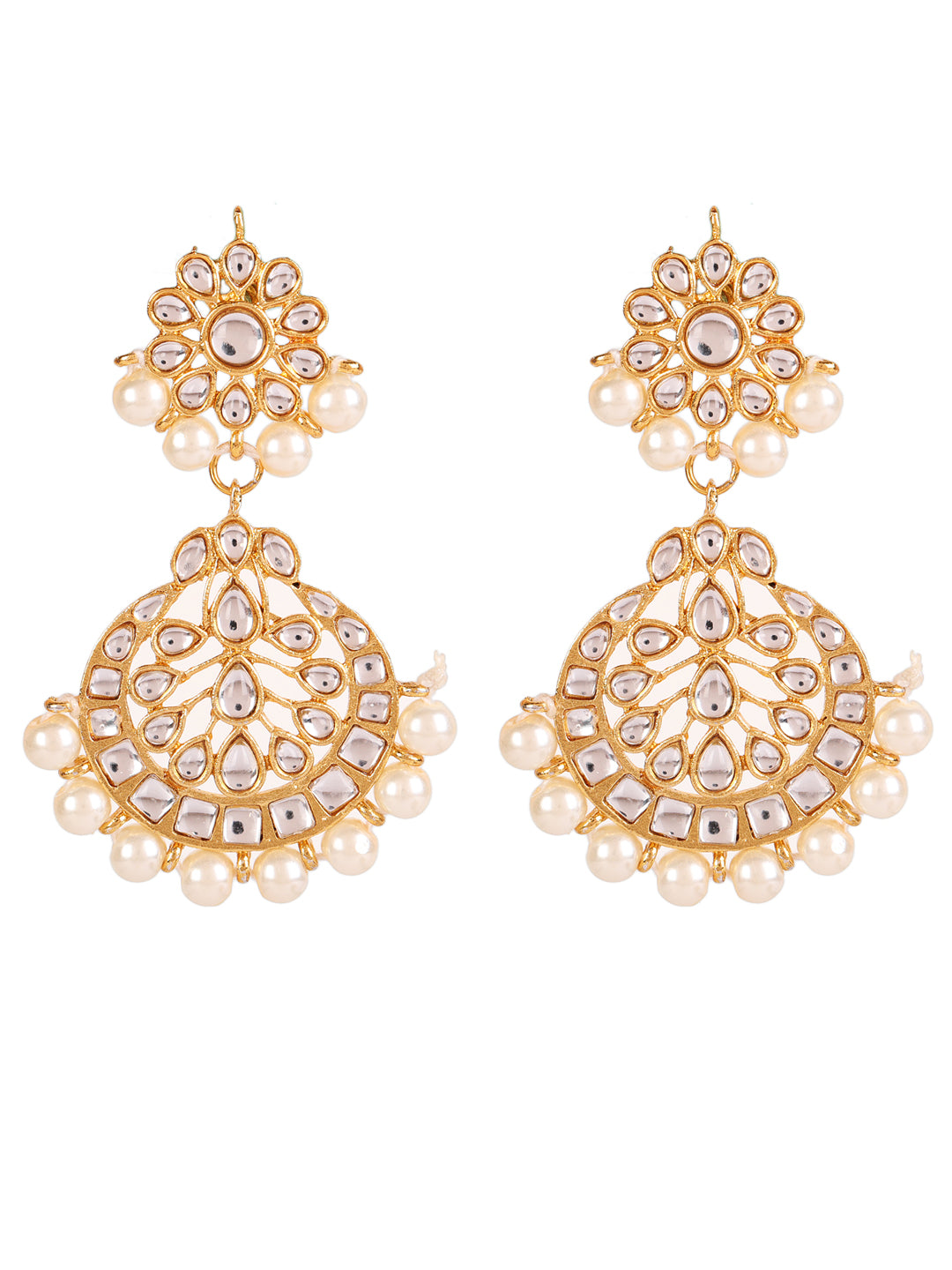 Gold-Toned Kundan & Pearl Jewellery Set - Jazzandsizzle