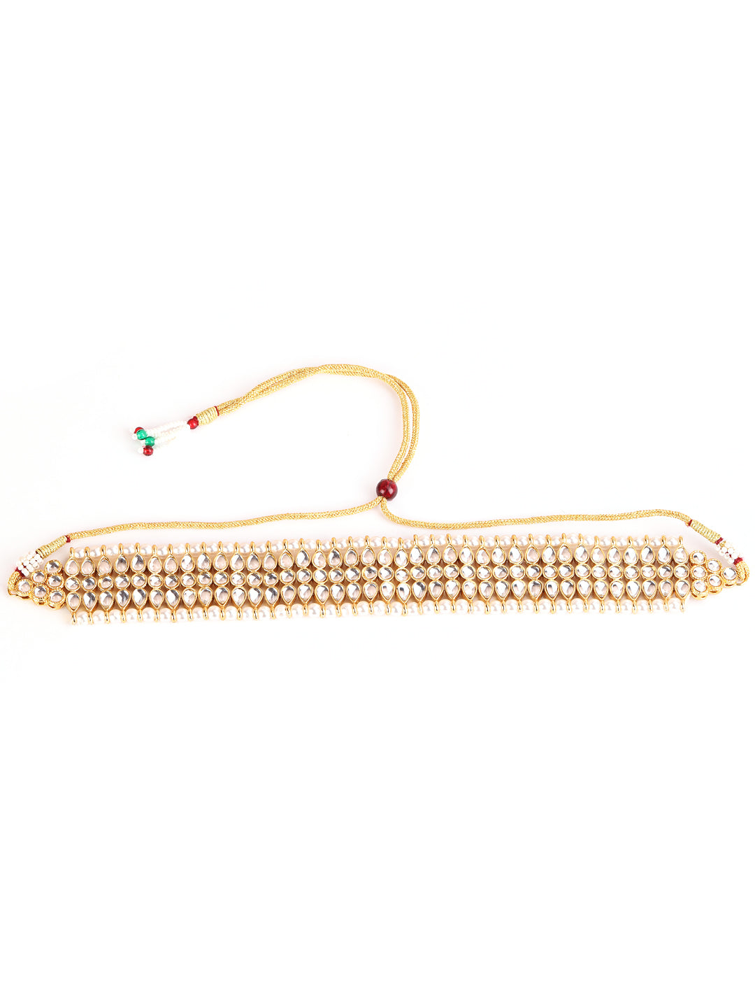 Gold-Toned Kundan & Pearl Jewellery Set - Jazzandsizzle