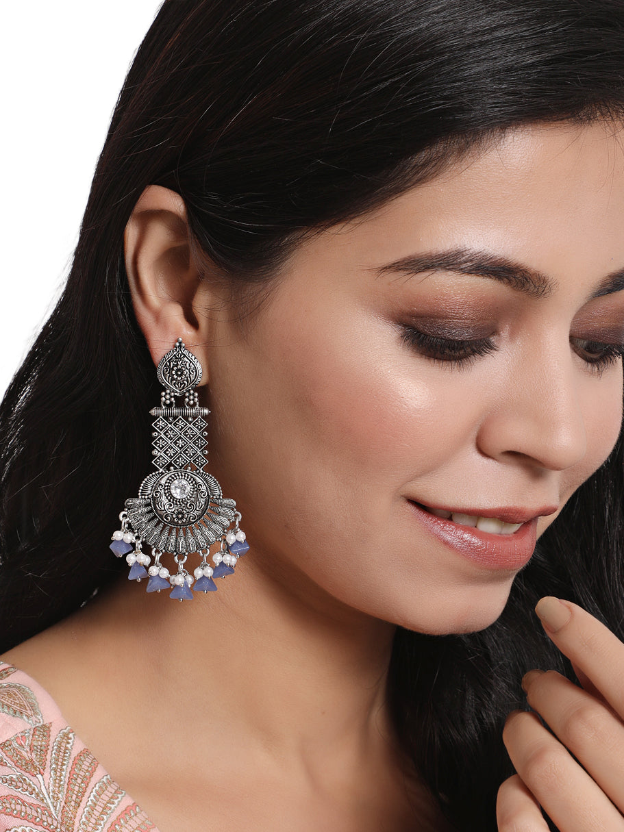 silver-toned-blue-oxidized-classic-drop-earrings