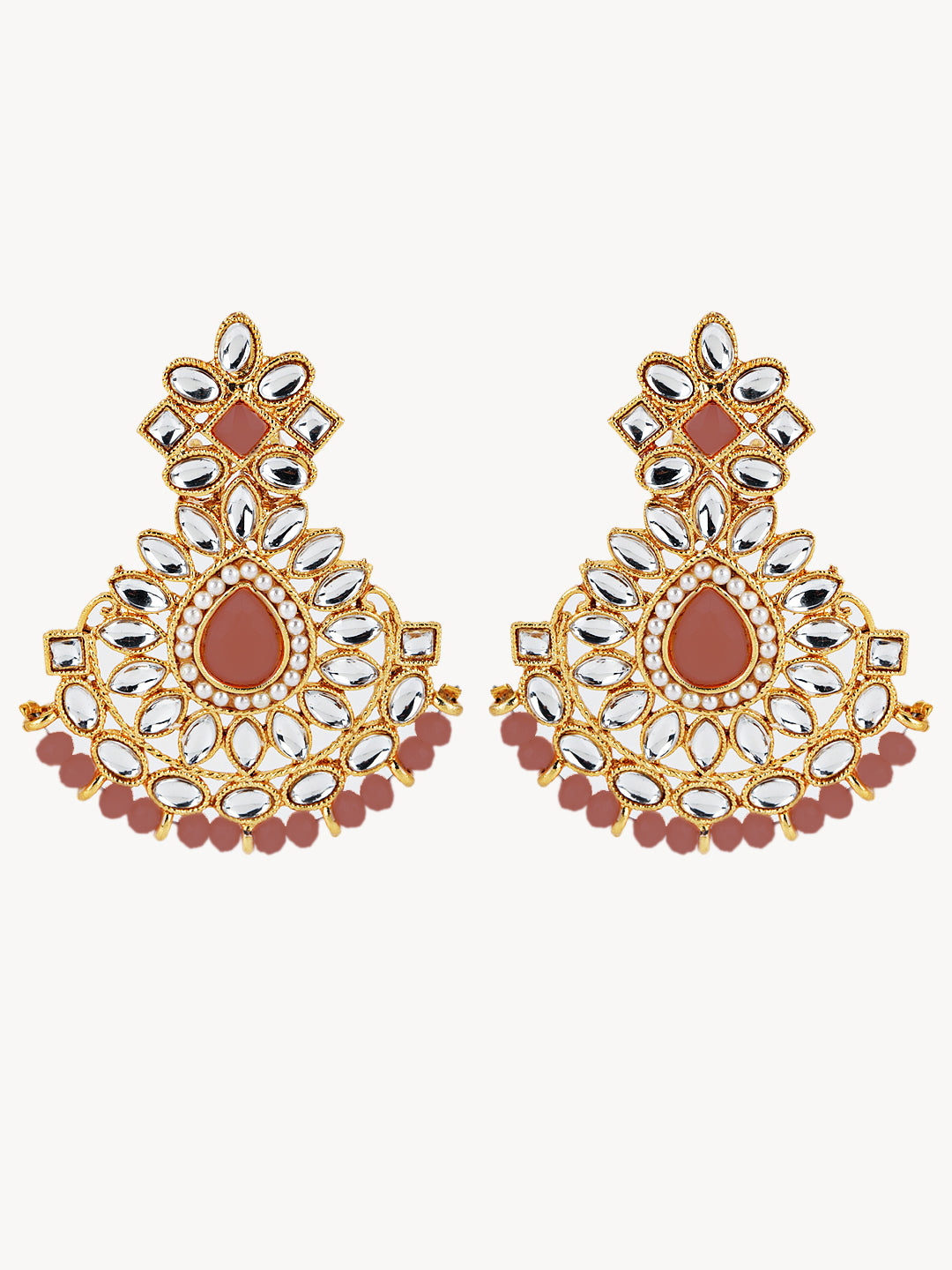 Pink Kundan Pearls Gold Plated Choker Set with MaangTikka - Jazzandsizzle