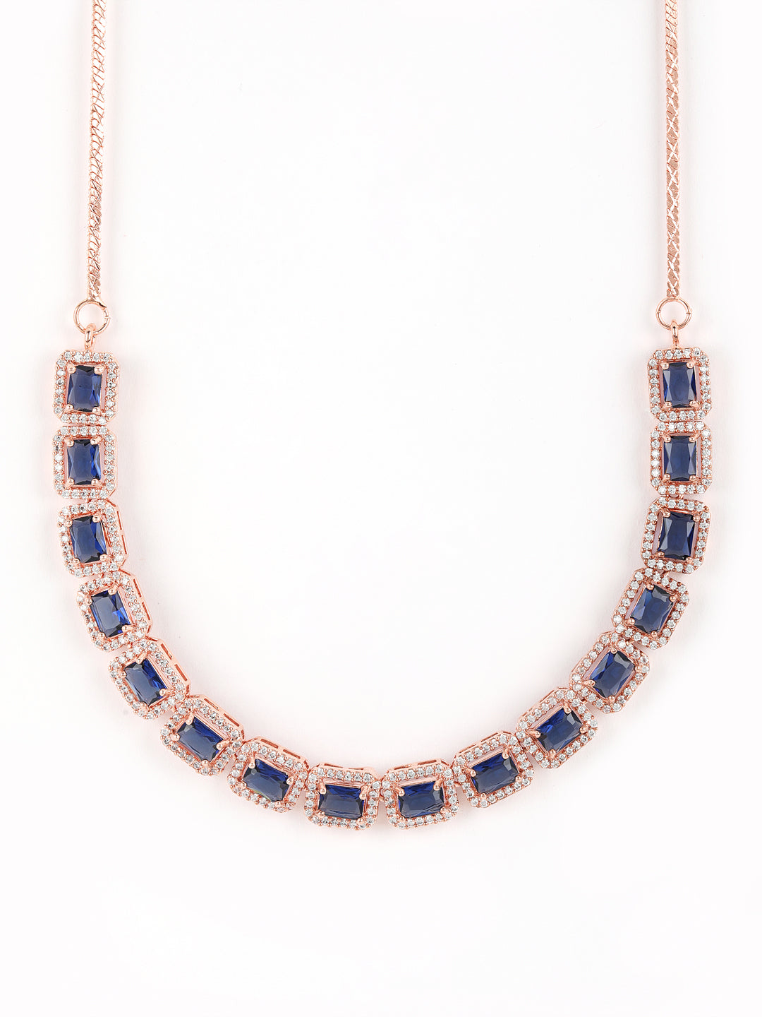 Blue American Diamond Gold-Plated Jewellery Set - Jazzandsizzle