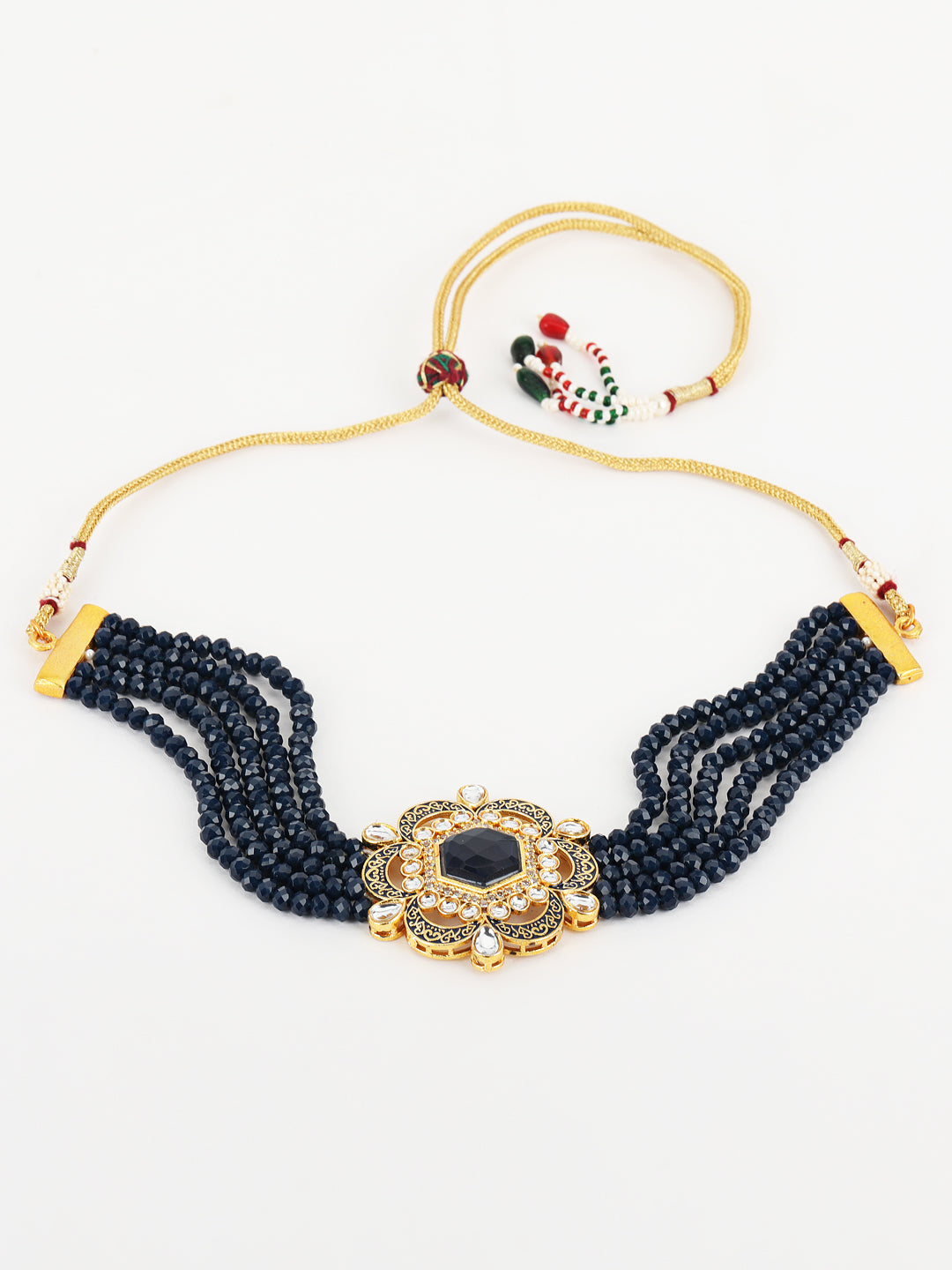 Blue Kundan Gold Plated Choker Set - Jazzandsizzle