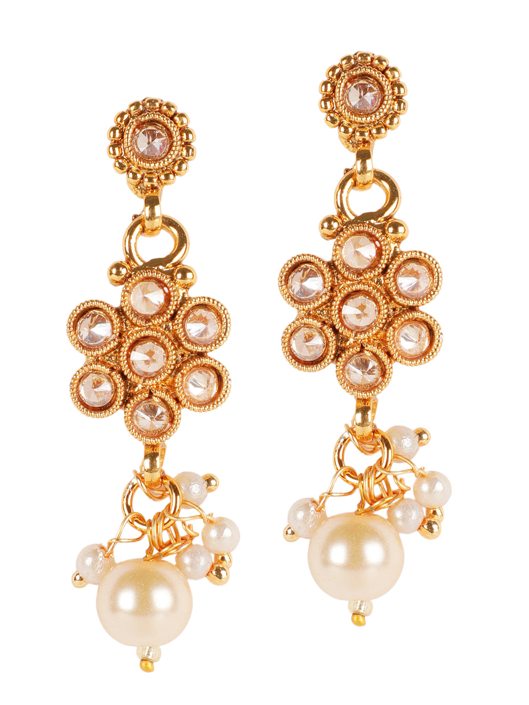 Kundan & Pearls Gold Plated Jewellery Set - Jazzandsizzle