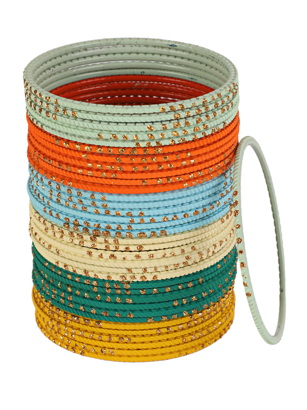 Set of 24 Multicolour handcrafted light weight Bangles - Jazzandsizzle