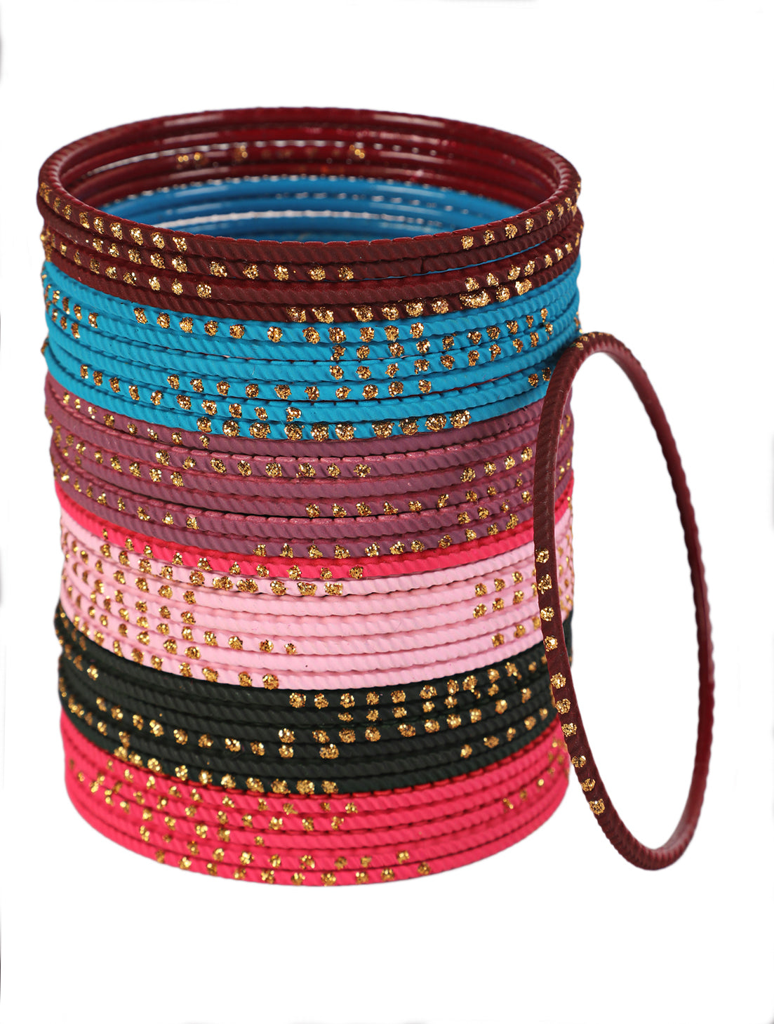 Set of 24 solid handcrafted Multicolour Bangles