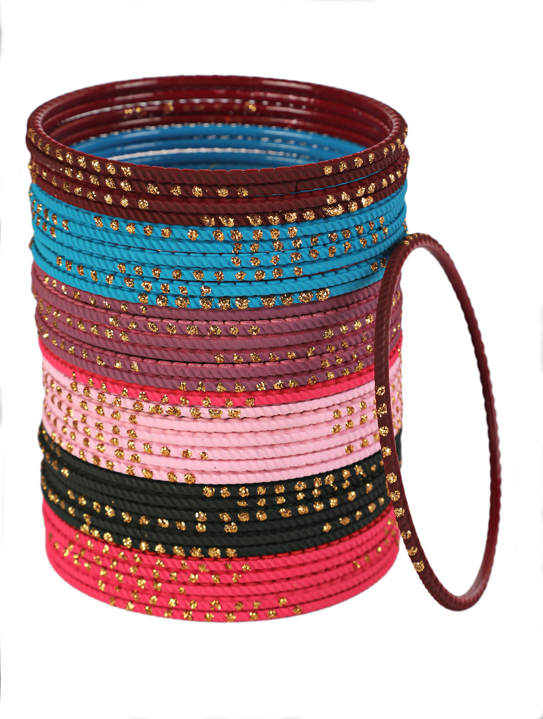 Set of 24 solid handcrafted Multicolour Bangles - Jazzandsizzle