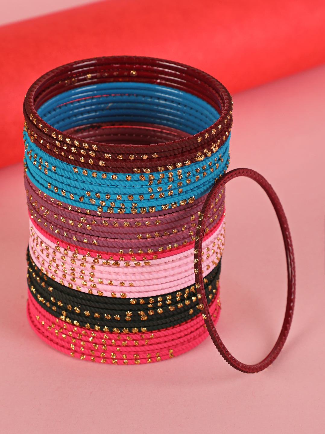 Set of 24 solid handcrafted Multicolour Bangles - Jazzandsizzle