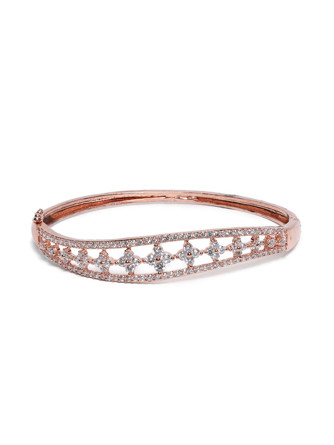 Rose Gold-Plated American Diamond Studded Bracelet - Jazzandsizzle