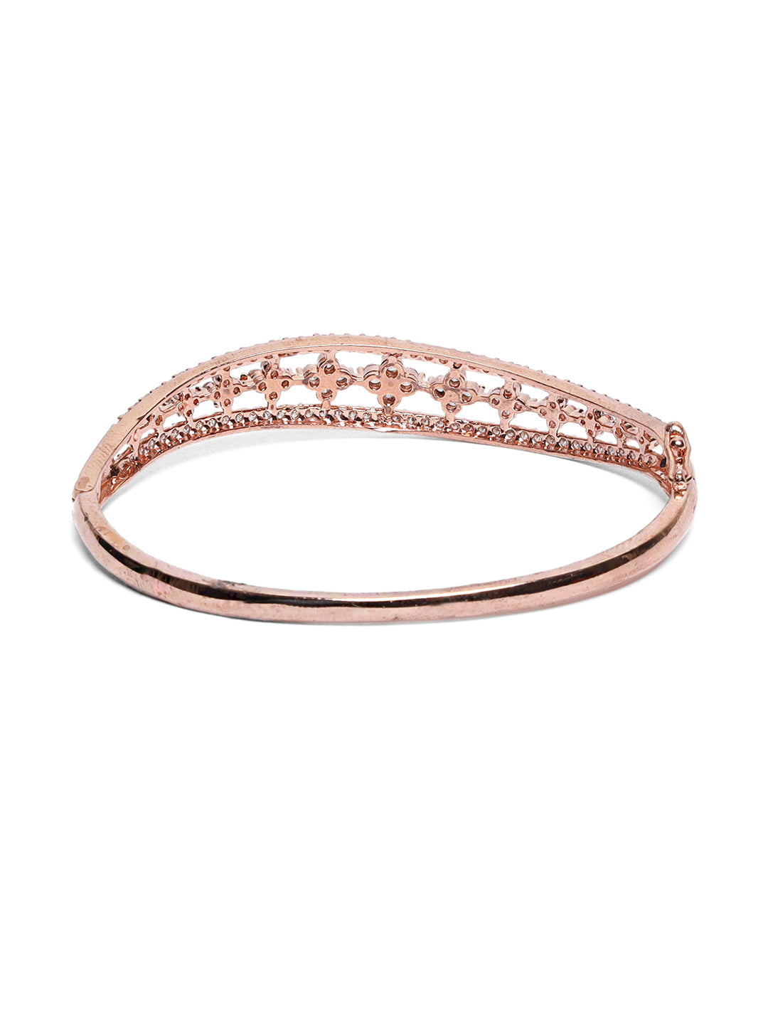 Rose Gold-Plated American Diamond Studded Bracelet - Jazzandsizzle