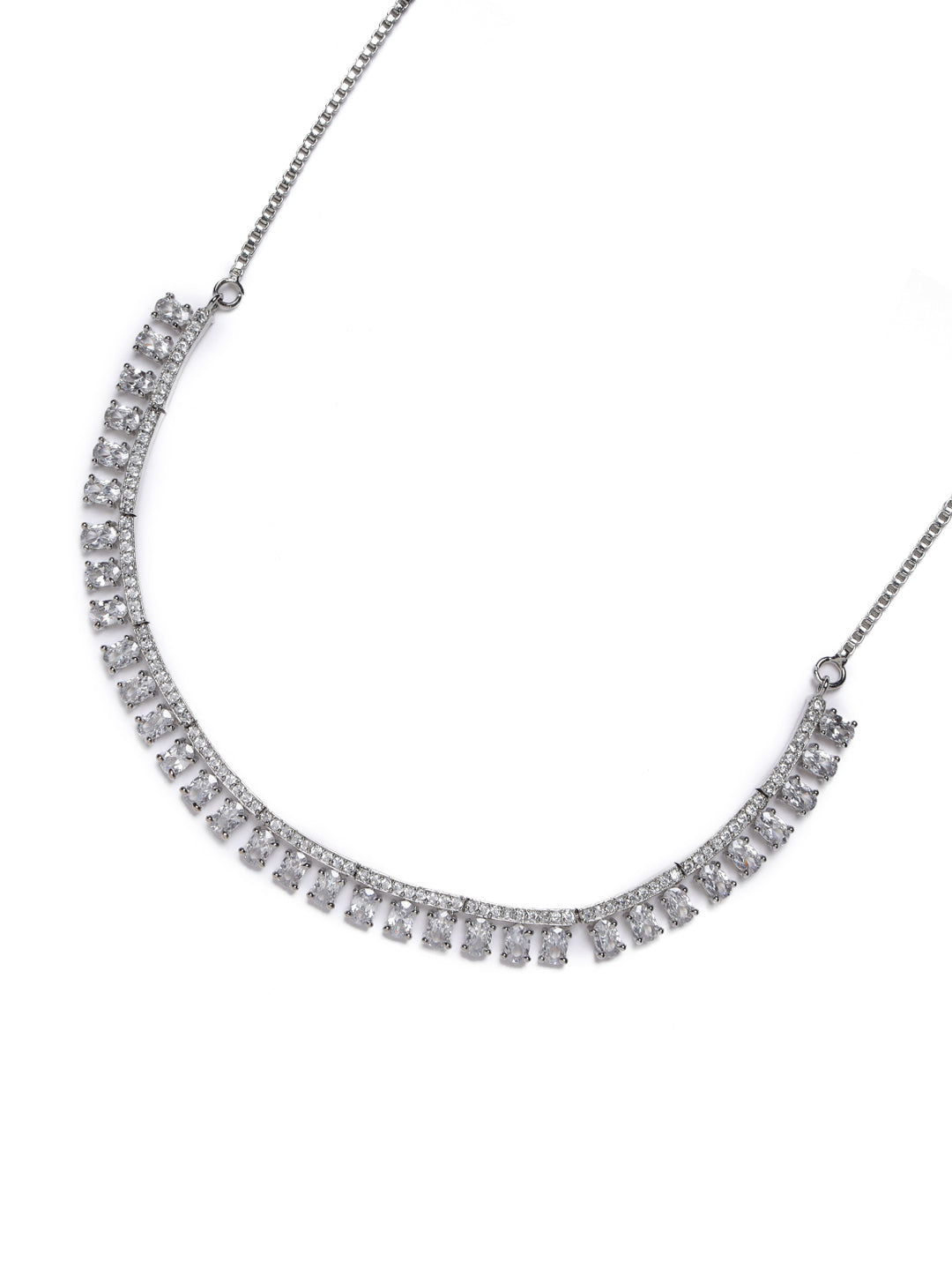 Silver Plated American Diamond Jewellery Set - Jazzandsizzle