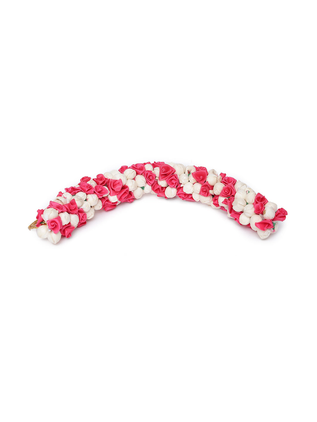 Handcrafted Red Rose And Mogra Bun Hair Accessory - Jazzandsizzle