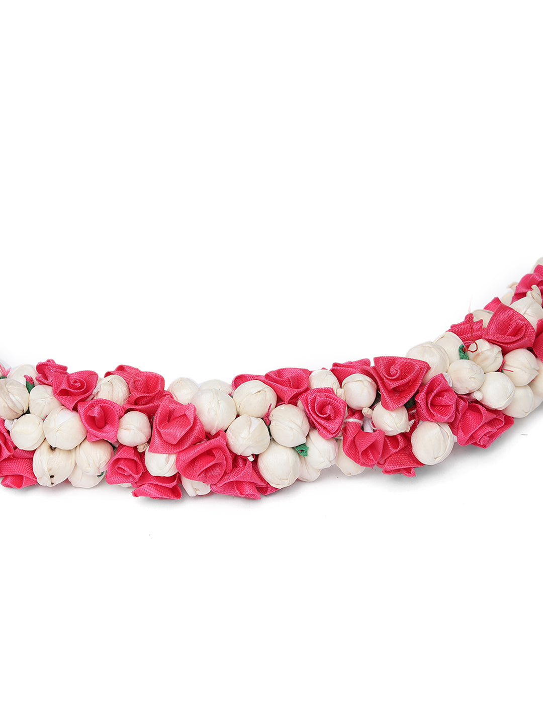 Handcrafted Red Rose And Mogra Bun Hair Accessory - Jazzandsizzle