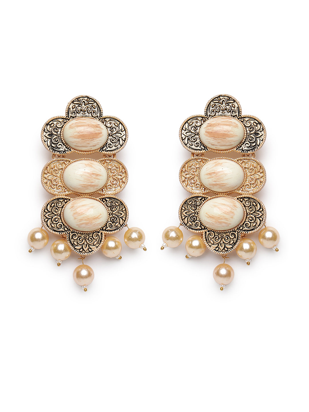 Stone studded Meenakari work Drop Earrings - Jazzandsizzle