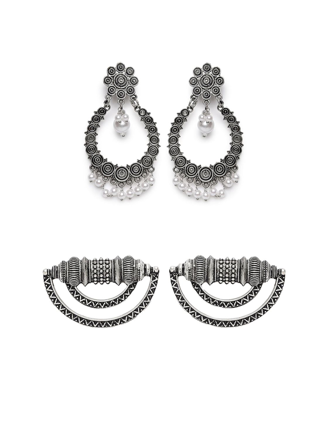 Set of 2 German Silver Plated Earrings