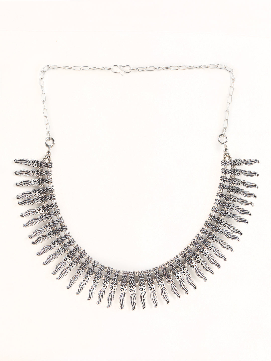 German Silver Silver-Plated Oxidised Necklace - Jazzandsizzle