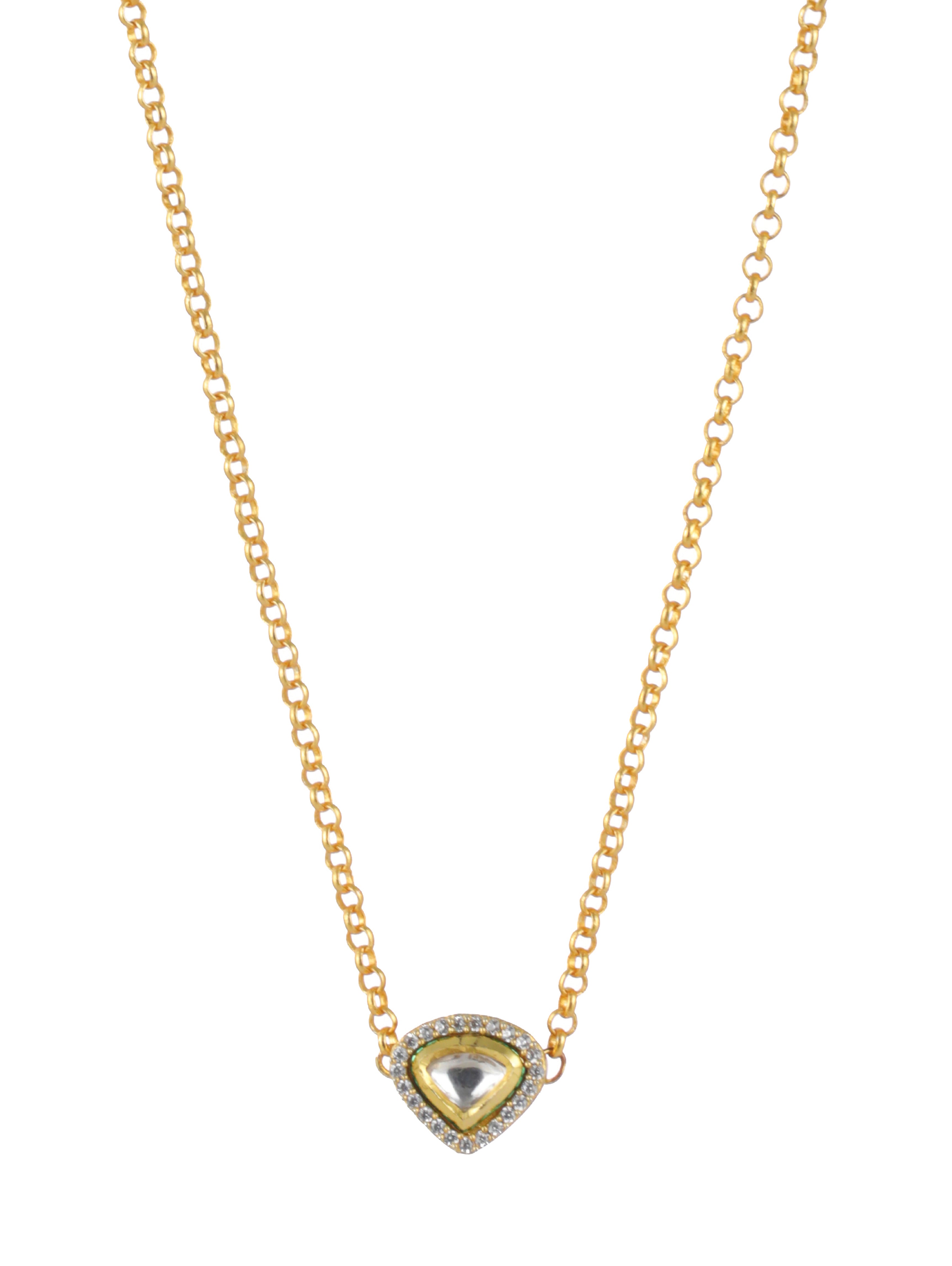 Gold-Plated & Kundan Studded Necklace - Jazzandsizzle