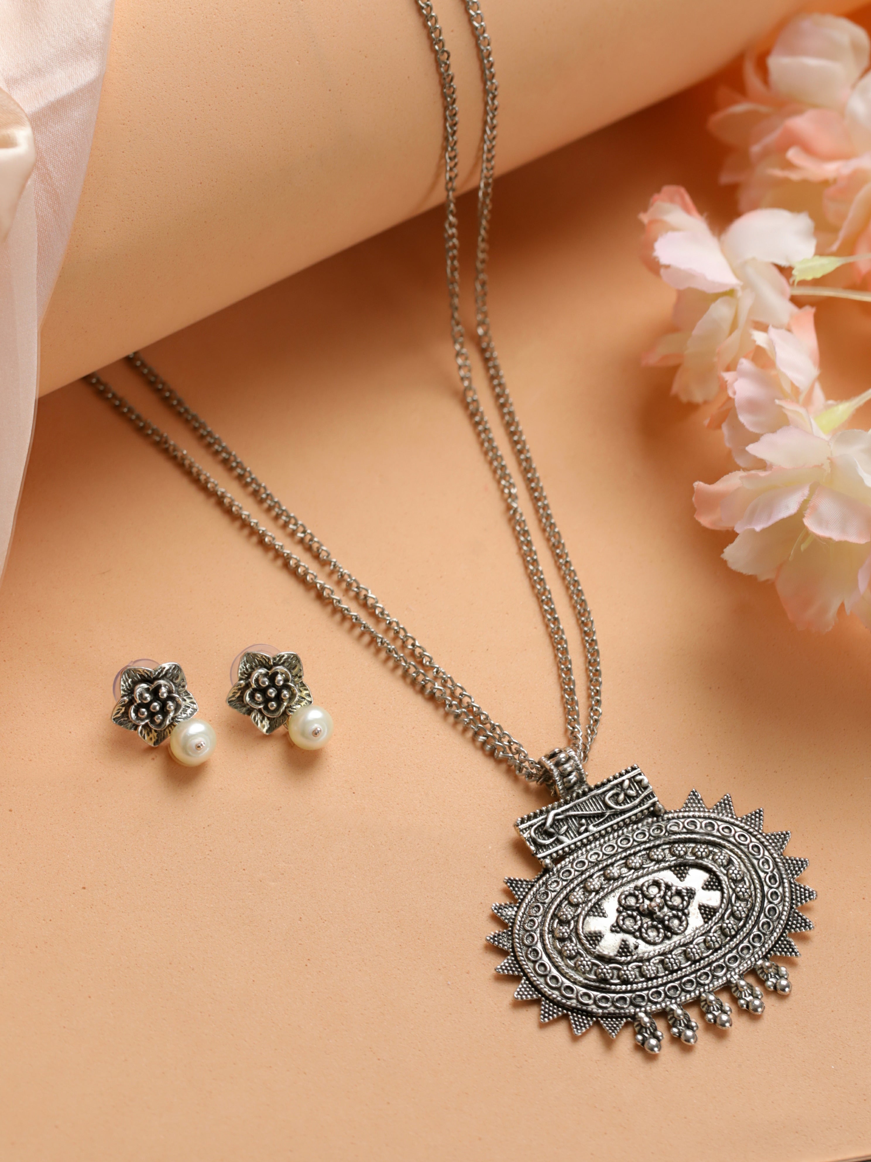 Silver-Plated German Silver Jewellery Set