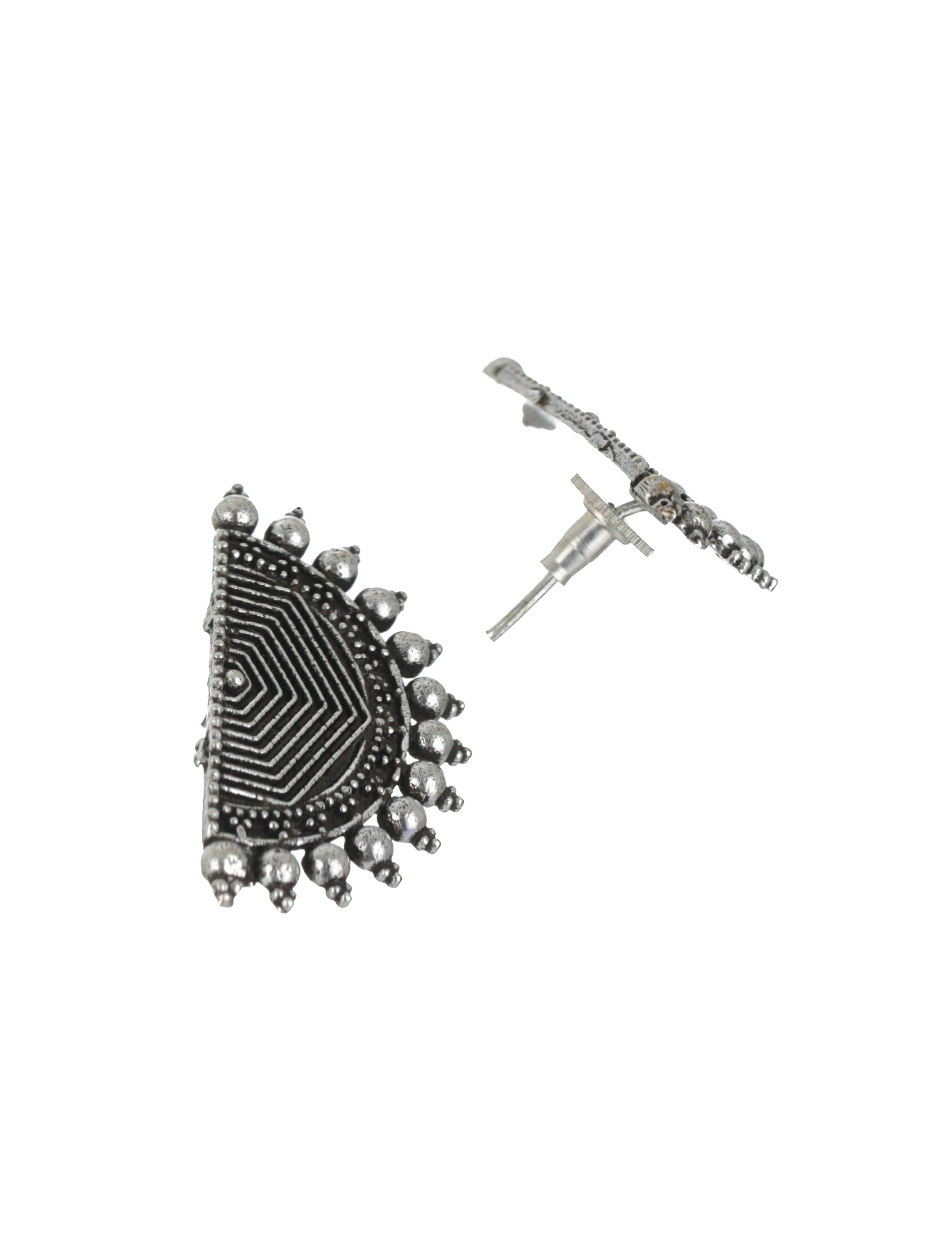 Oxidised Silver-Plated German Silver Jewellery Set with Ring - Jazzandsizzle