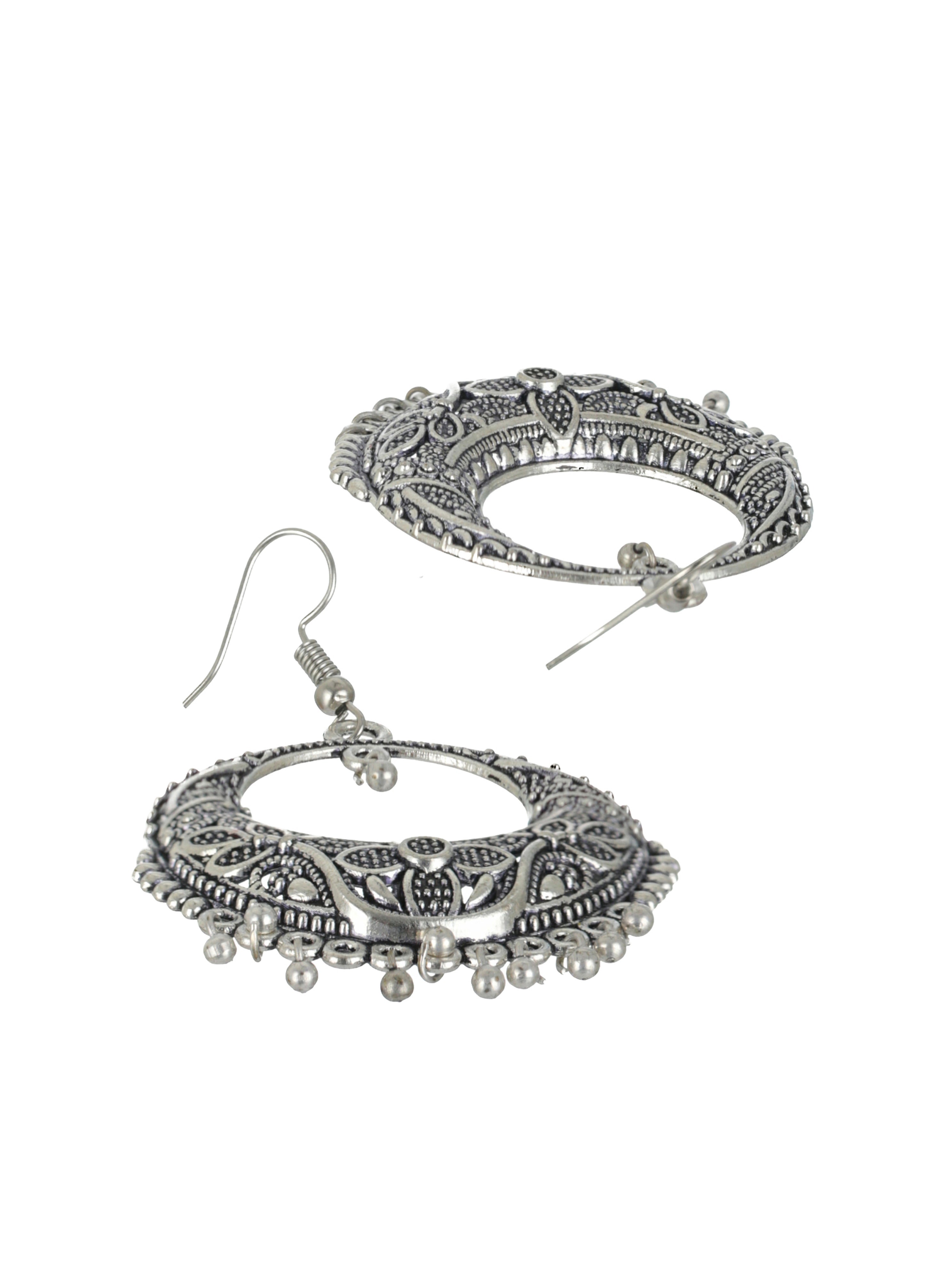 Silver-Toned & German Silver-Plated & Oxidised Jewellery Set - Jazzandsizzle