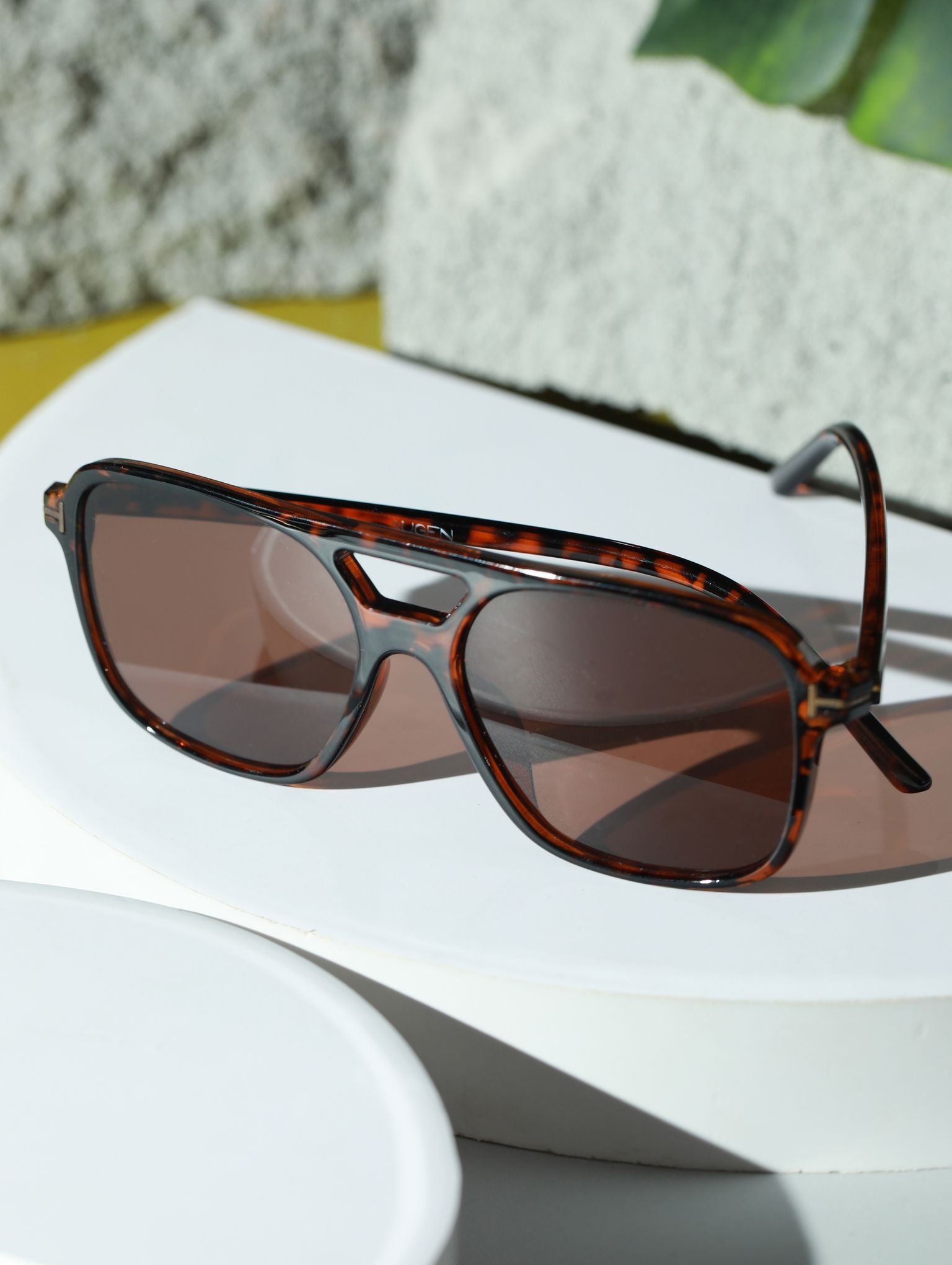 Retro Vintage Pilot Abstract Womens Brown Sunglasses UV400 Protected Medium size - Jazzandsizzle