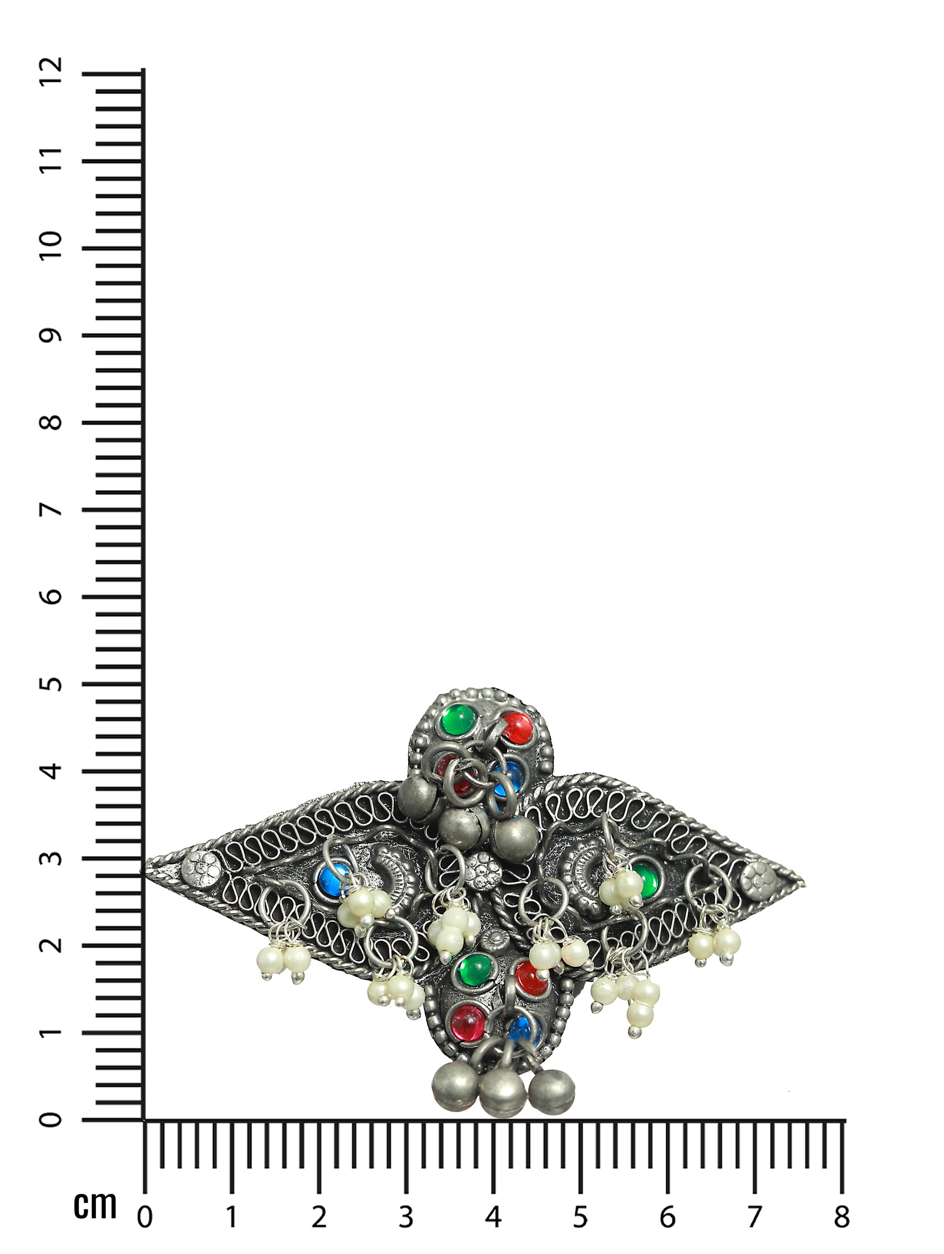 Multicolored Oversized Afghani Carved,Square shaped Adjustable Handcrafted Finger Ring - Jazzandsizzle