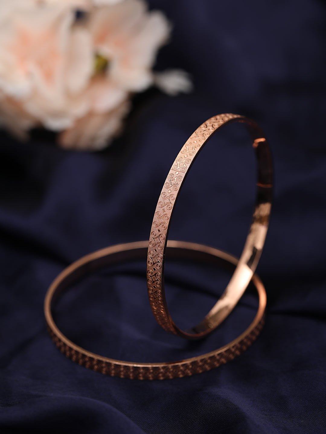 Rose Gold Plated Set of 2 Bangle Set - Jazzandsizzle