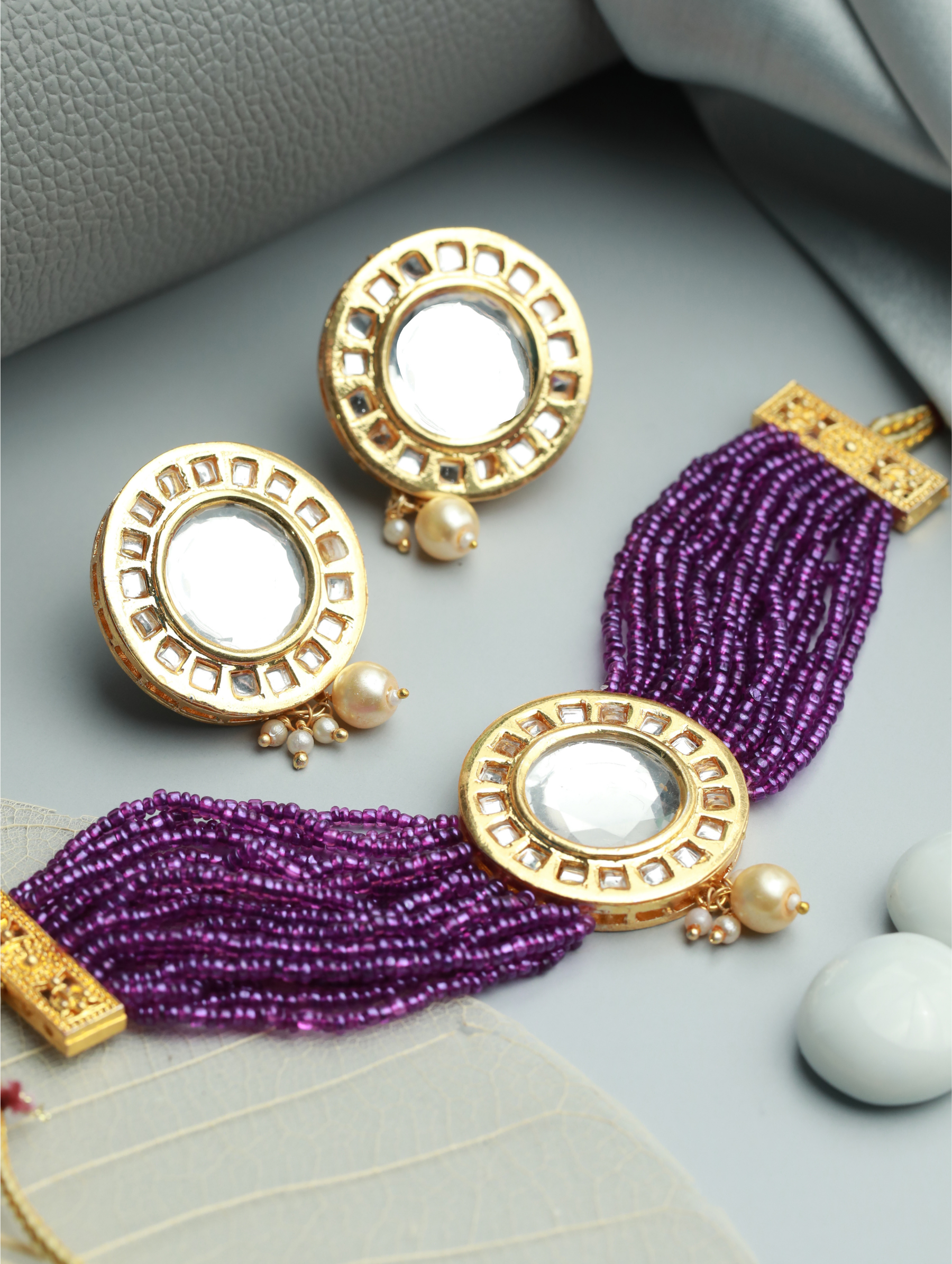 Purple Jewellery Set - Buy Purple Jewellery Set online in India