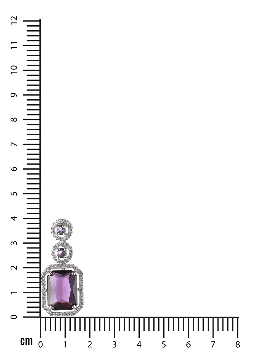 Silver Plated Purple American Diamond Studded Drop Earrings - Jazzandsizzle