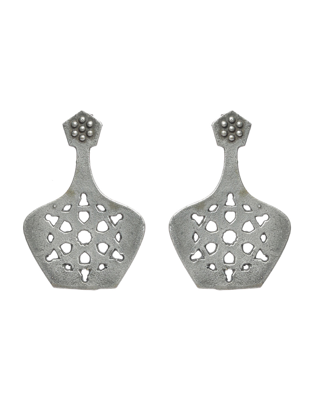 Silver Look-Alike Dome shaped Stud Earrings - Jazzandsizzle