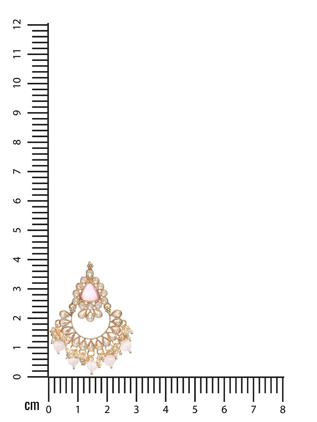 White Kundan Studed & Pink Stone,Gold Plated Chandbali Earrings - Jazzandsizzle