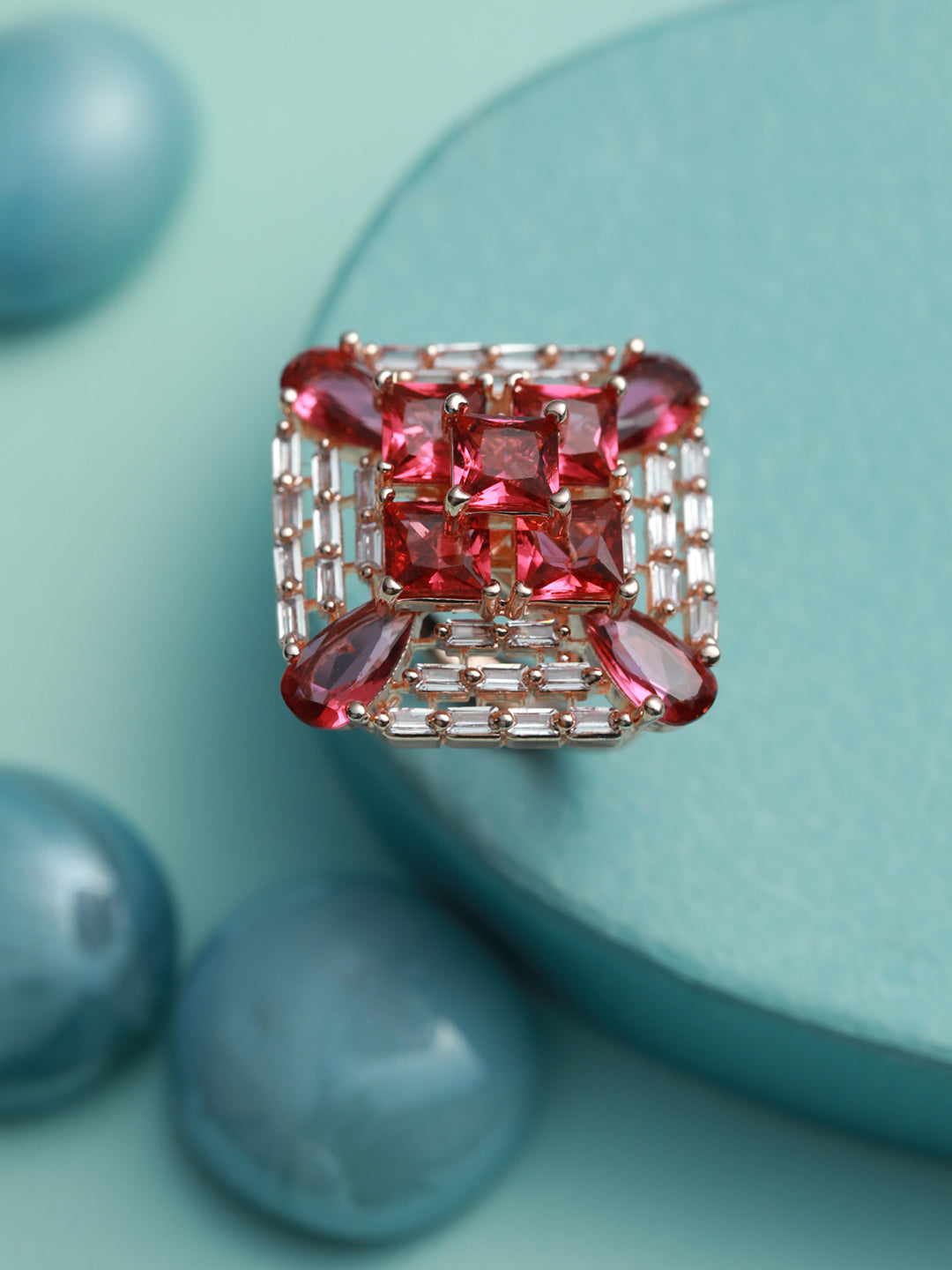 pink-rose-gold-plated-american-diamond-studded-adjustable-floral-finger-ring