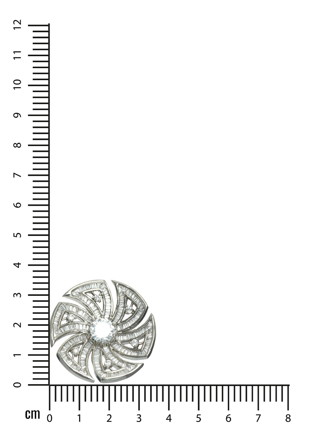 White Rhodium-Plated AD Studded Floral Adjustable Finger Ring - Jazzandsizzle