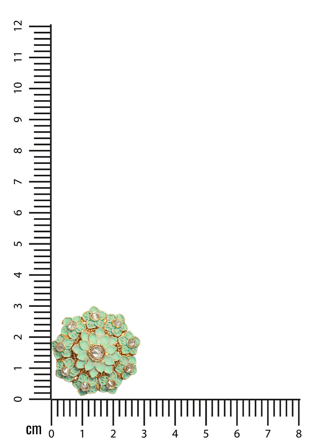 Gold-Plated Turquoise Blue & White AD-Studded Handcrafted Adjustable Finger Ring - Jazzandsizzle