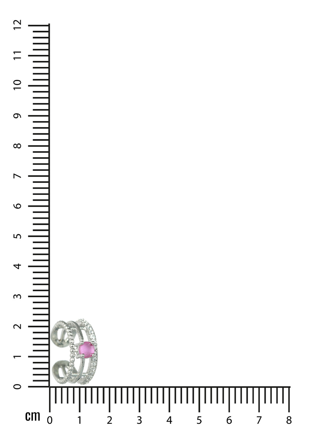 Pink Silver-Plated AD-Studded Handcrafted Adjustable Finger Ring - Jazzandsizzle