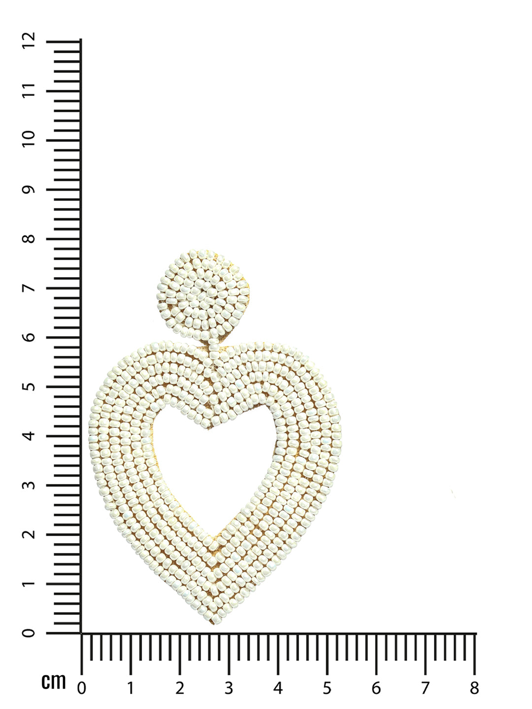 Handwoven Beads & white Heart Shaped Contemporary Design Handcrafted Drop Earrings