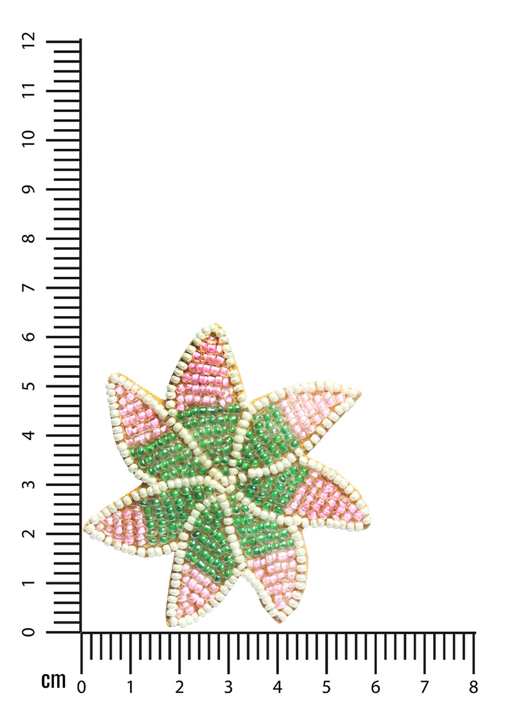 Woman Pink & Green Star Shaped Embroidered Stud Earrings - Jazzandsizzle