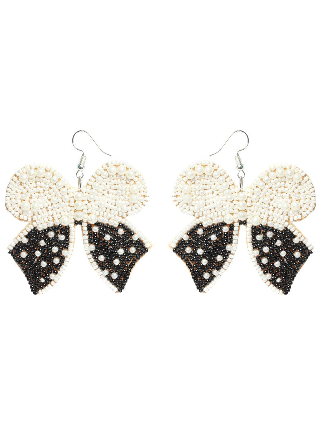 Black & White Butterfly Shaped Drop Earrings - Jazzandsizzle