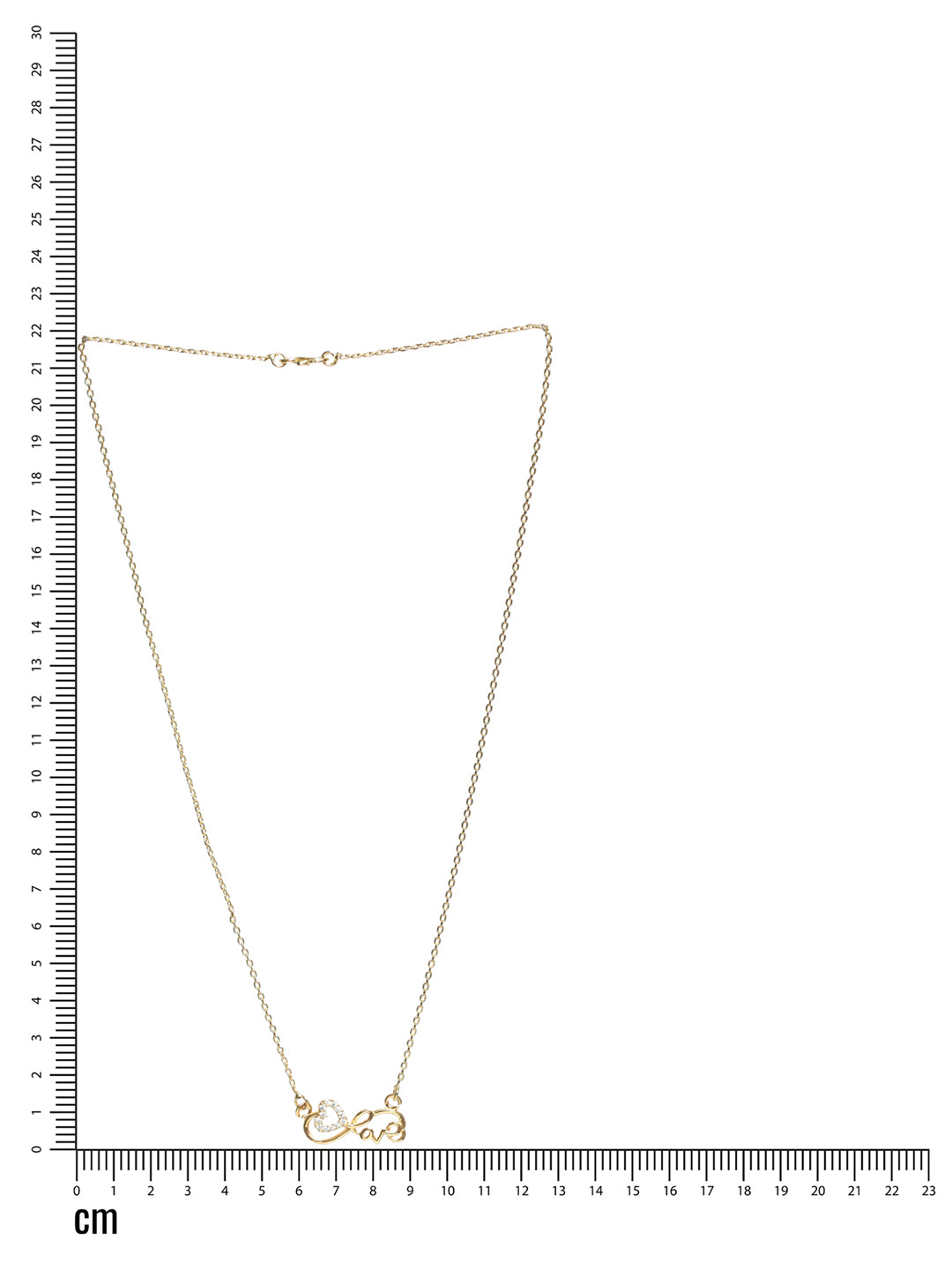 Gold-Plated White AD Studded Love Chain - Jazzandsizzle